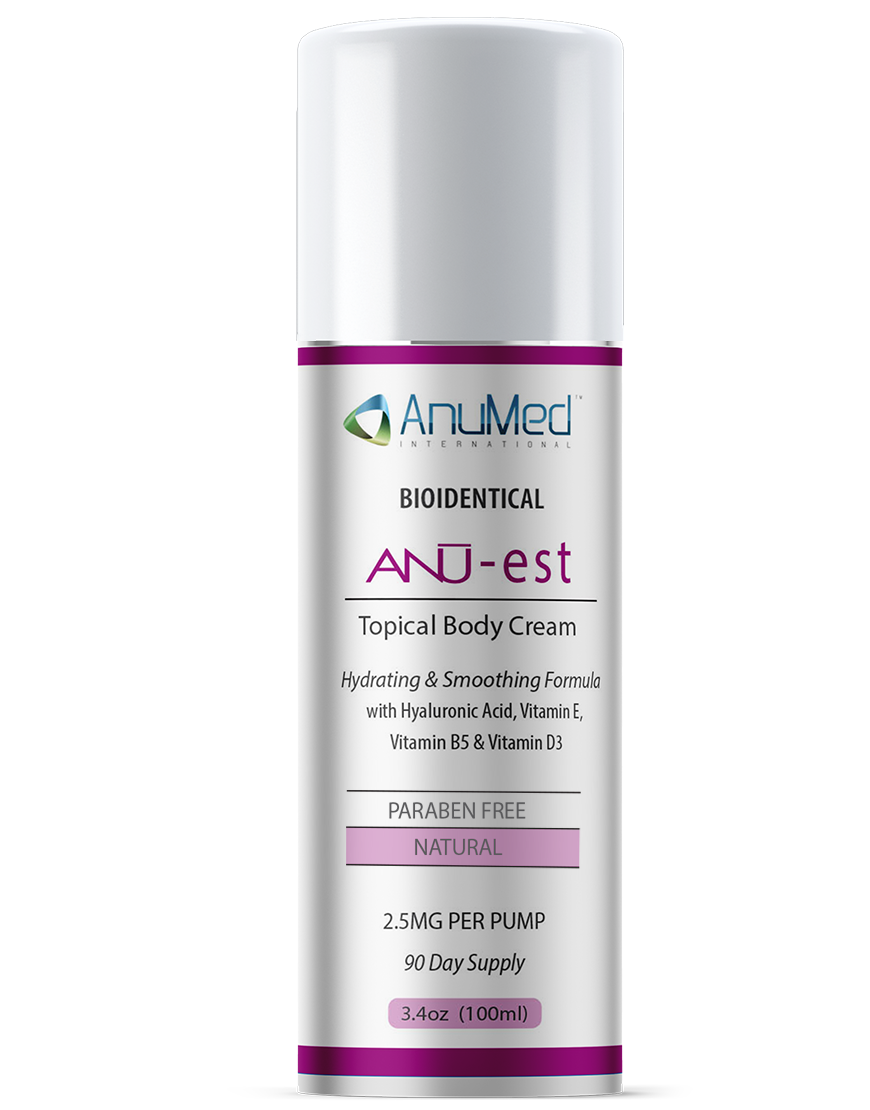 Natural Bio-identical ANU-est (Estriol) Body Cream 2.5mg with Hyaluronic Acid + Vitamin E