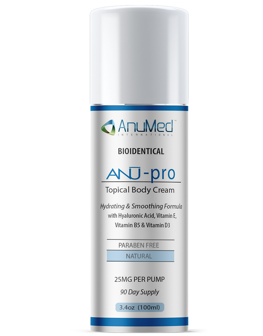 Natural Bioidentical ANU-pro (Progesterone) Body Cream 25mg with Hyaluronic Acid + Vitamin E