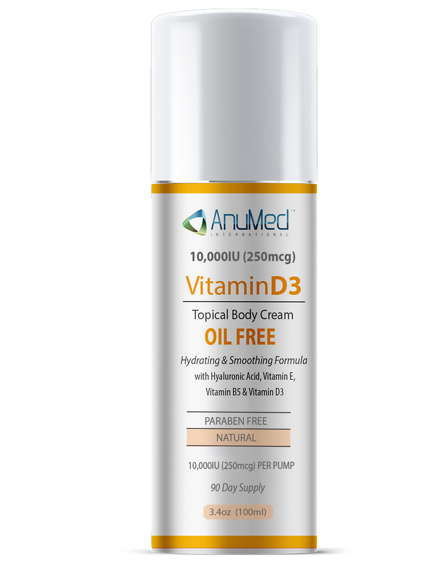 Vitamin D3 Cream 10,000IU (250mcg) - Oil Free  (New)